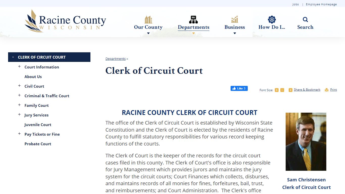 Clerk of Circuit Court | Racine County, WI